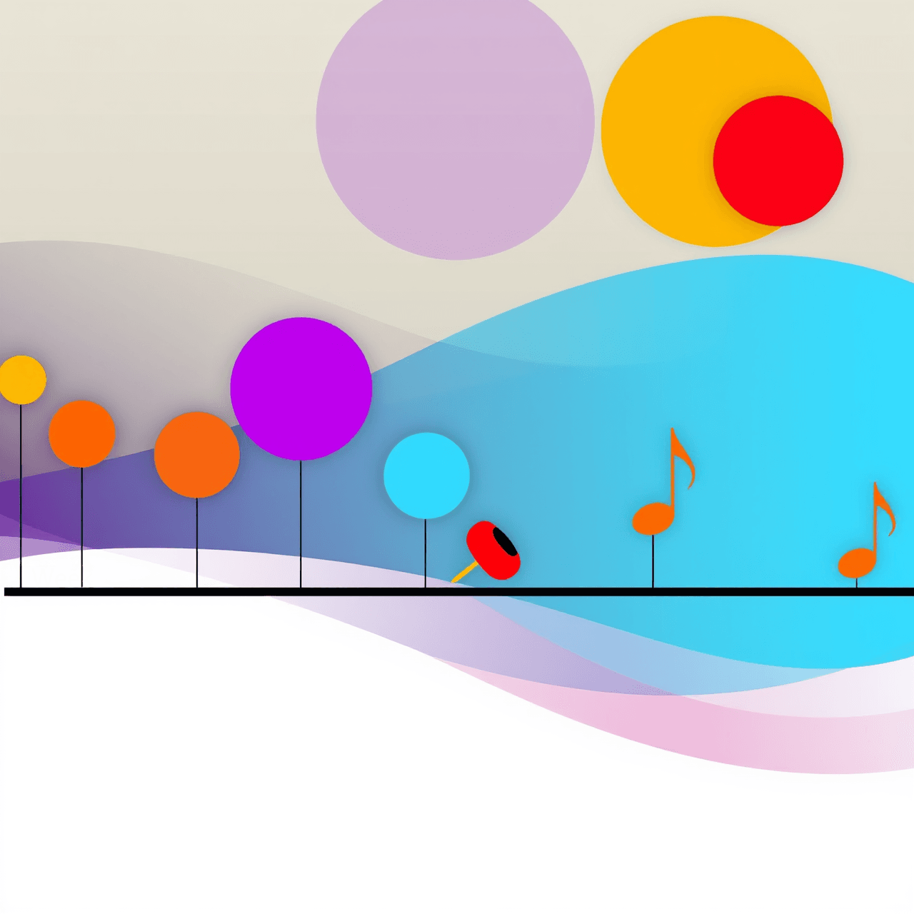 Colorful abstract representation of weekly music lesson benefits