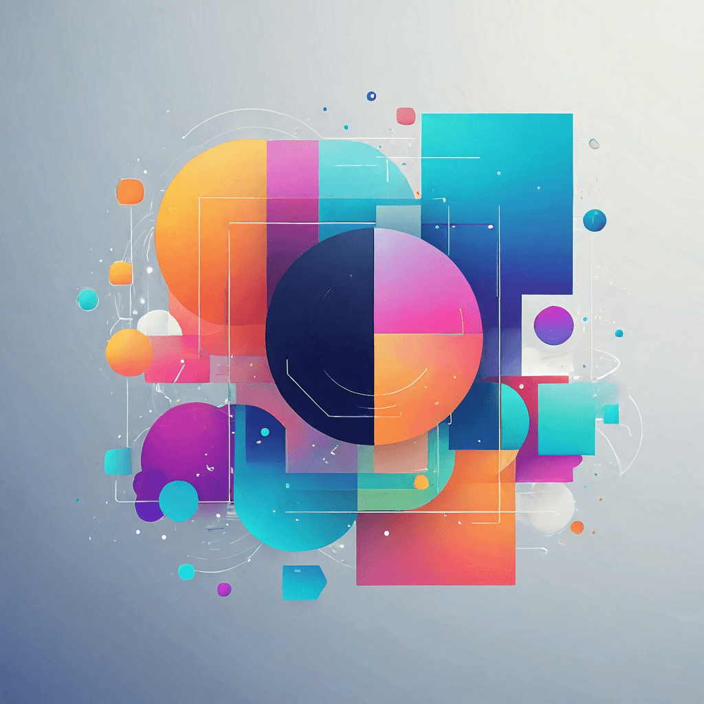 Abstract digital art composition representing digital portfolio submission requirements and technical specifications