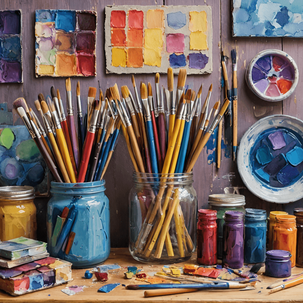 Art supplies and materials for children's art classes in Etobicoke studio setting