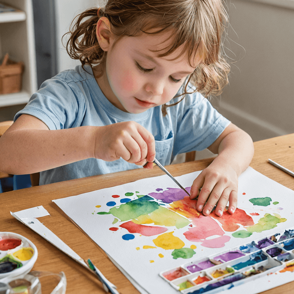 Child developing fine motor skills through art activities at Toronto art class near Cloverdale Mall