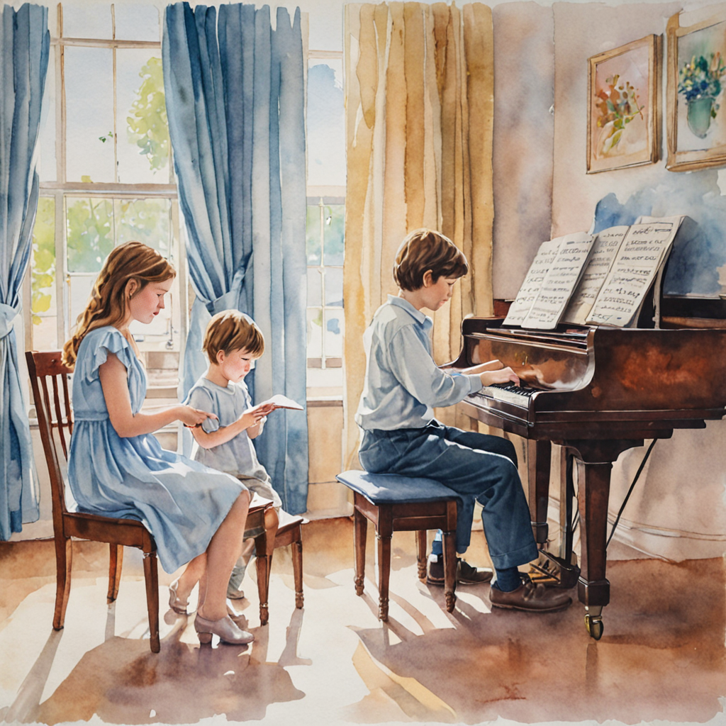 Adult piano student learning with focused concentration during a music lesson