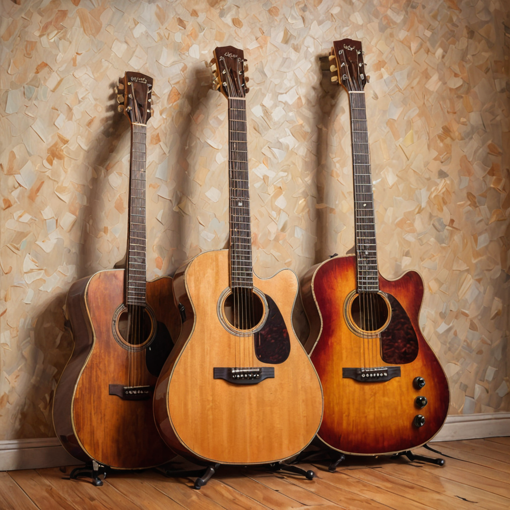 Acoustic guitar and electric guitar side by side for beginner comparison in Etobicoke music school
