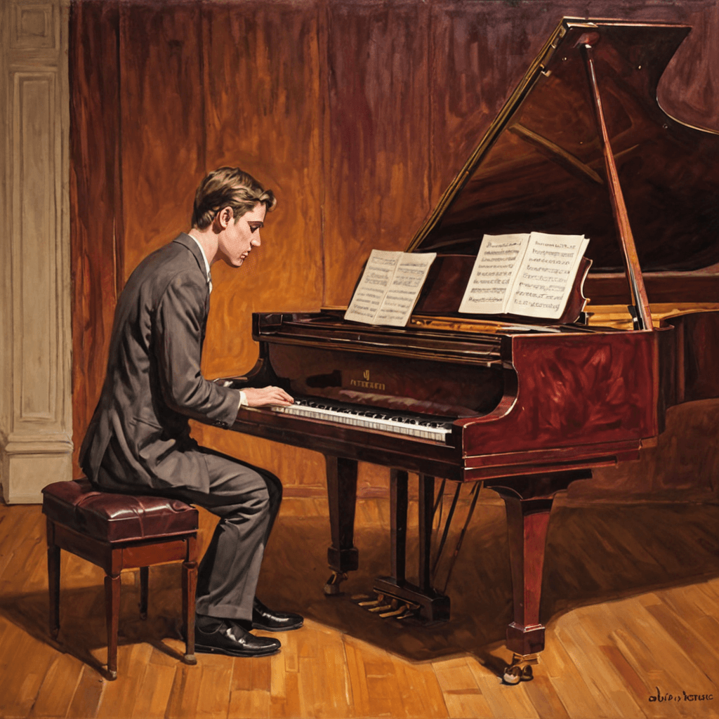 Student performing classical piano in a quiet exam-style recital setting